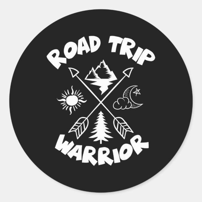 Road Trip Warrior Family Shirt For Family Vacation Classic Round Sticker (Front)