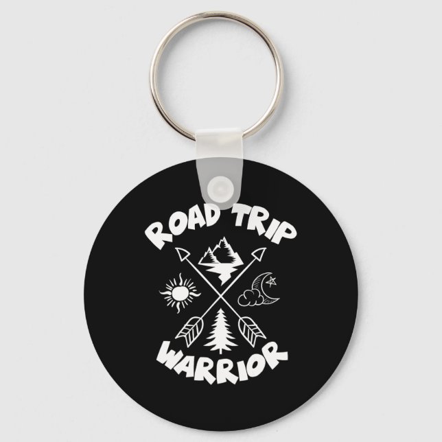 Road Trip Warrior Family Shirt For Family Vacation Keychain (Front)