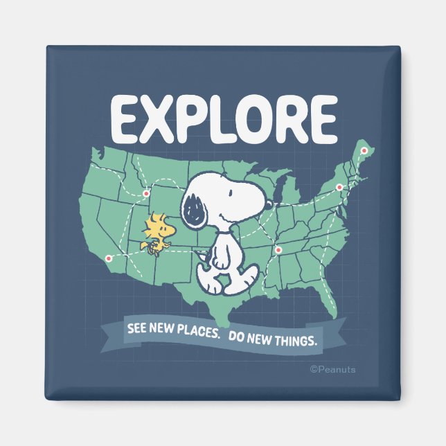 Road Trippin | Peanuts Explore Magnet (Front)
