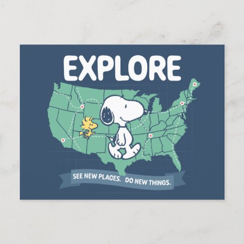 Road Trippin  Peanuts Explore Postcard
