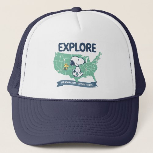 Road Trippin  Peanuts Explore Trucker Hat
