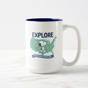 Road Trippin Peanuts Explore Two-Tone Coffee Mug