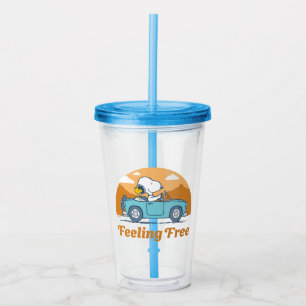Road Trippin Peanuts Feeling Free Acrylic Tumbler