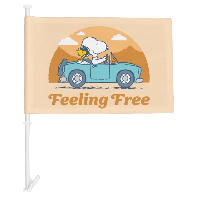 Road Trippin | Peanuts Feeling Free Car Flag (Front)