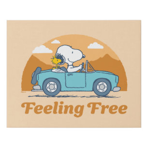Road Trippin Peanuts Feeling Free Faux Canvas Print