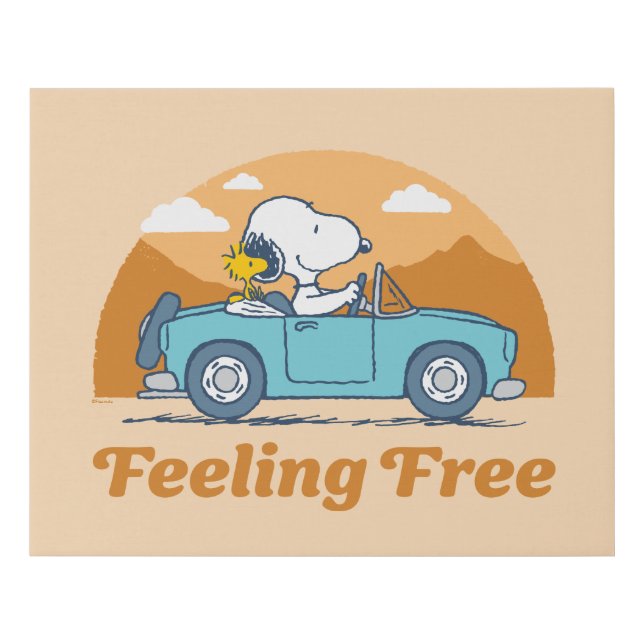 Road Trippin | Peanuts Feeling Free Faux Canvas Print (Front)