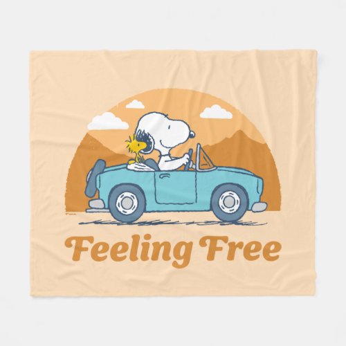 Road Trippin  Peanuts Feeling Free Fleece Blanket