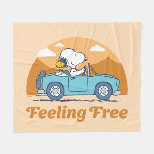 Road Trippin  Peanuts Feeling Free Fleece Blanket
