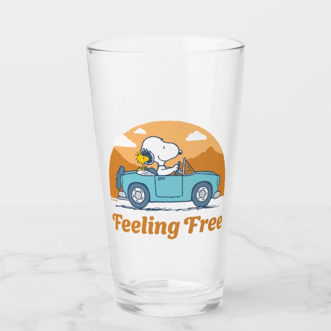 Road Trippin | Peanuts Feeling Free Glass (Front)