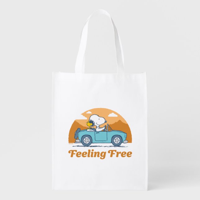 Road Trippin | Peanuts Feeling Free Grocery Bag (Front)