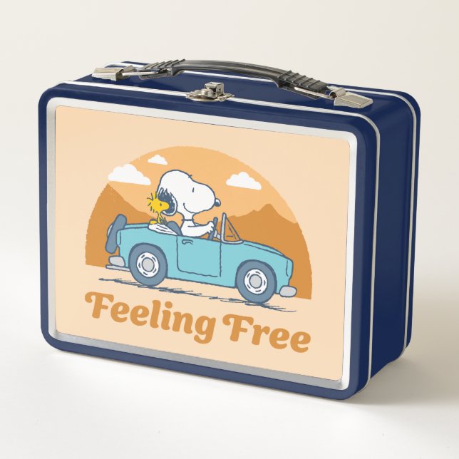 Road Trippin | Peanuts Feeling Free Metal Lunch Box (Front)