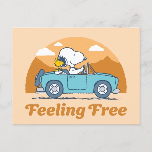Road Trippin  Peanuts Feeling Free Postcard