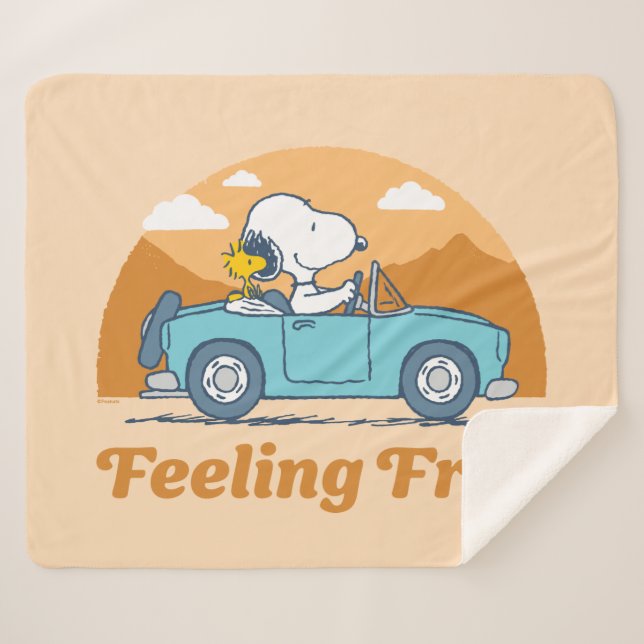 Road Trippin | Peanuts Feeling Free Sherpa Blanket (Front (Horizontal))