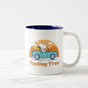 Road Trippin   Peanuts Feeling Free Two-Tone Coffee Mug