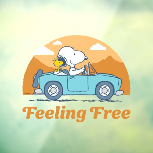 Road Trippin  Peanuts Feeling Free Window Cling