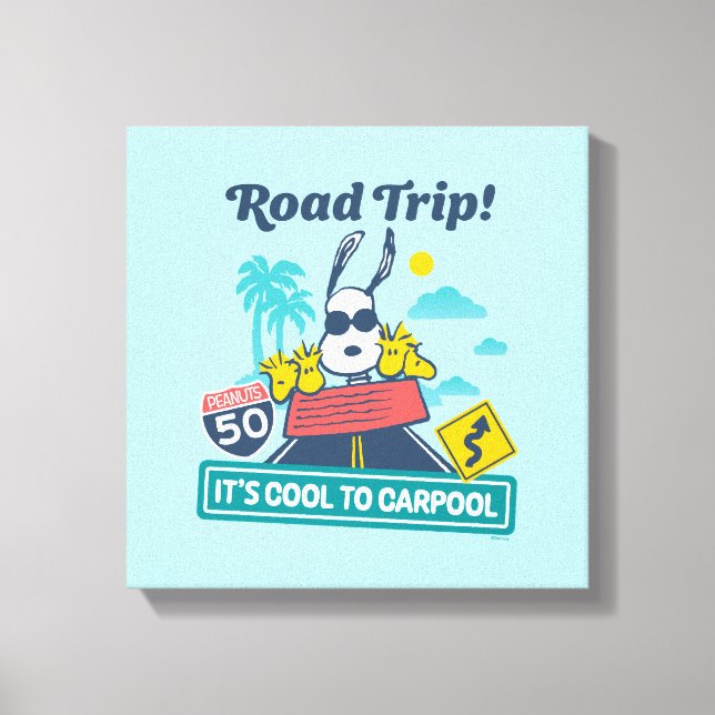 Road Trippin | Peanuts It's Cool To Carpool Canvas Print (Front)