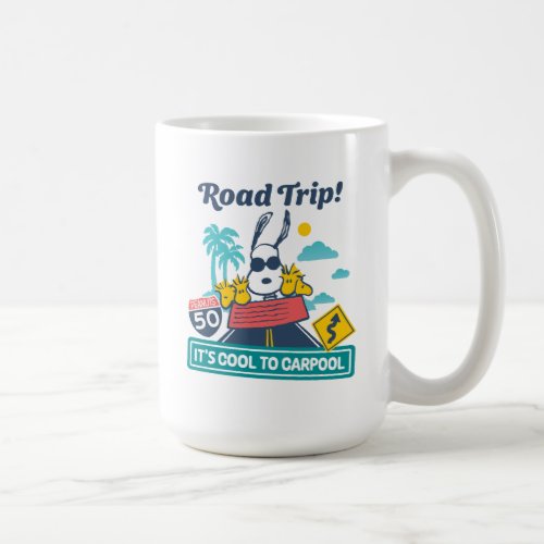 Road Trippin  Peanuts Its Cool To Carpool Coffee Mug