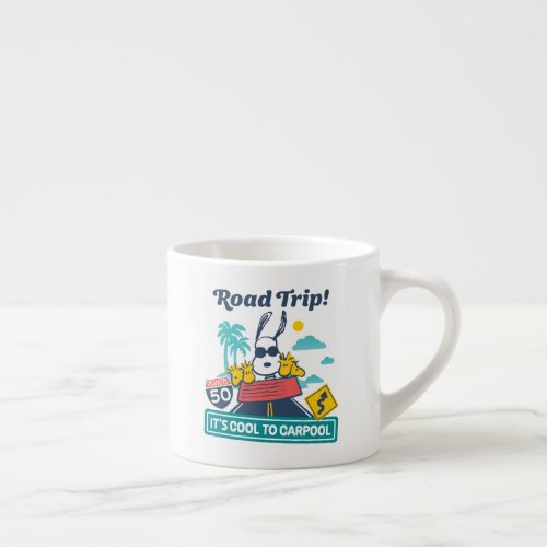 Road Trippin  Peanuts Its Cool To Carpool Espresso Cup