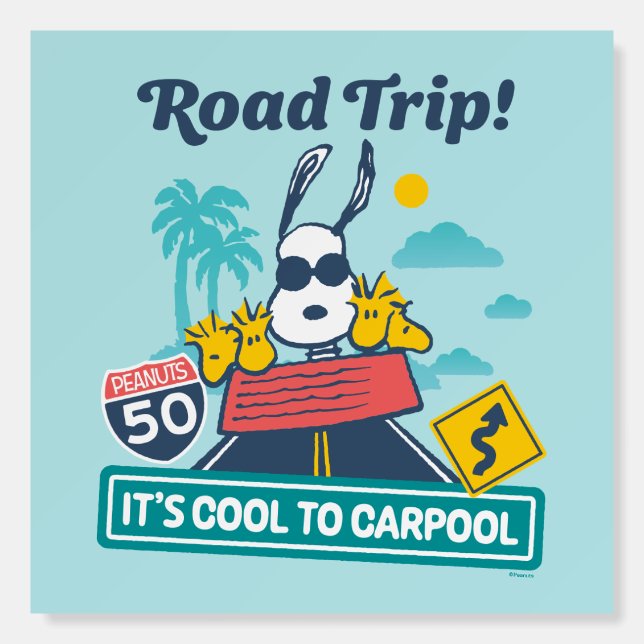 Road Trippin | Peanuts It's Cool To Carpool Foam Board (Front)