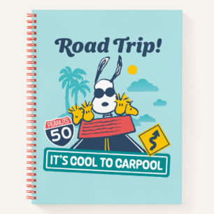Road Trippin Peanuts It's Cool To Carpool Notebook