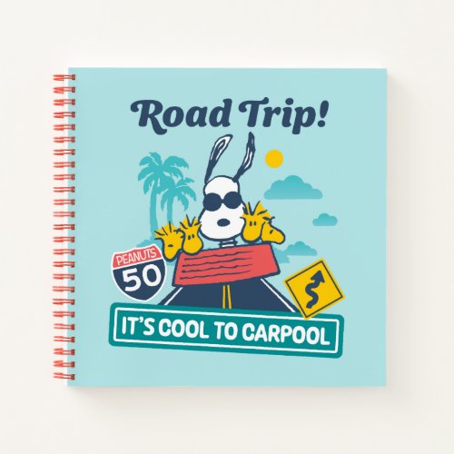 Road Trippin  Peanuts Its Cool To Carpool Notebook