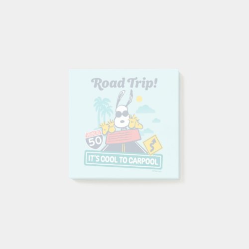 Road Trippin  Peanuts Its Cool To Carpool Post_it Notes