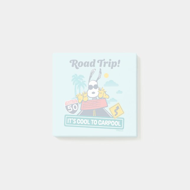 Road Trippin | Peanuts It's Cool To Carpool Post-it Notes (Front)
