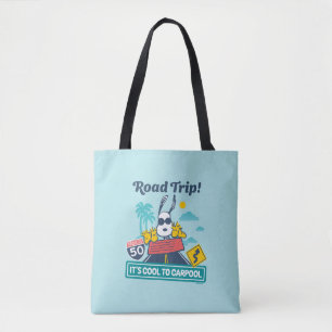Road Trippin Peanuts It's Cool To Carpool Tote Bag