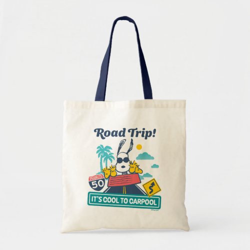 Road Trippin  Peanuts Its Cool To Carpool Tote Bag