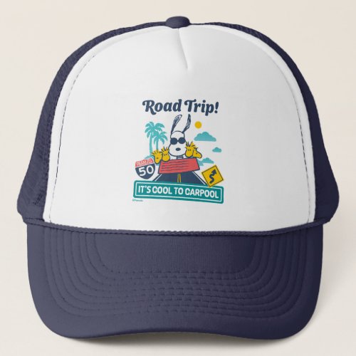 Road Trippin  Peanuts Its Cool To Carpool Trucker Hat