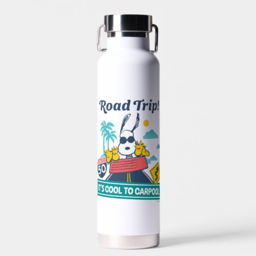 Road Trippin  Peanuts Its Cool To Carpool Water Bottle