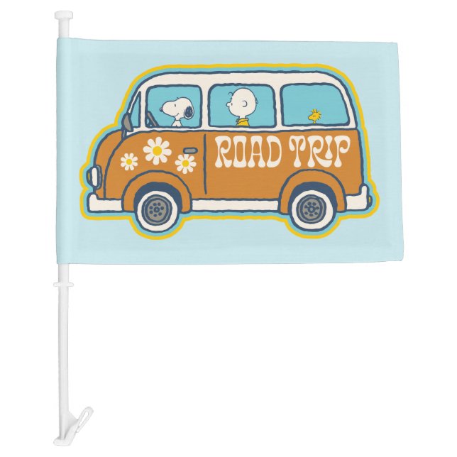 Road Trippin | Peanuts Road Trip Van Car Flag (Front)