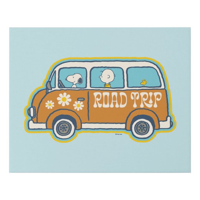 Road Trippin | Peanuts Road Trip Van Faux Canvas Print (Front)
