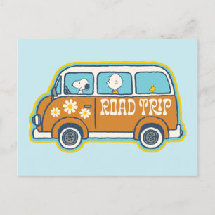 Road Trippin Peanuts Road Trip Van Postcard