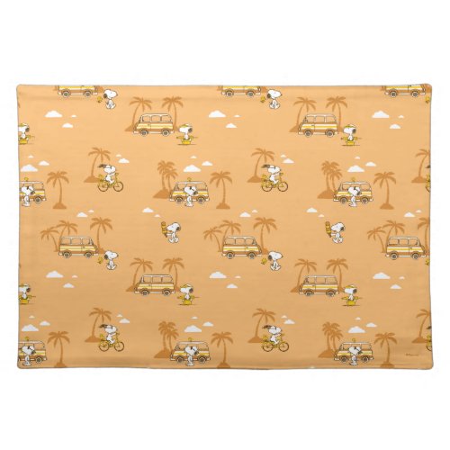 Road Trippin  Peanuts Snoopy Beach Pattern Cloth Placemat