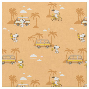 Road Trippin Peanuts Snoopy Beach Pattern Fabric