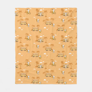 Road Trippin Peanuts Snoopy Beach Pattern Fleece Blanket