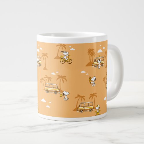 Road Trippin  Peanuts Snoopy Beach Pattern Giant Coffee Mug