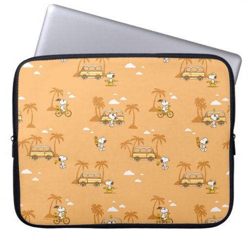 Road Trippin  Peanuts Snoopy Beach Pattern Laptop Sleeve