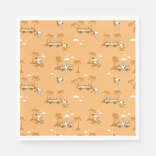 Road Trippin | Peanuts Snoopy Beach Pattern Napkins (Front)