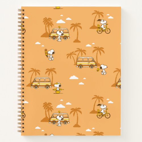 Road Trippin  Peanuts Snoopy Beach Pattern Notebook