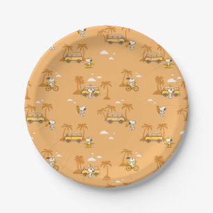 Road Trippin   Peanuts Snoopy Beach Pattern Paper Plates