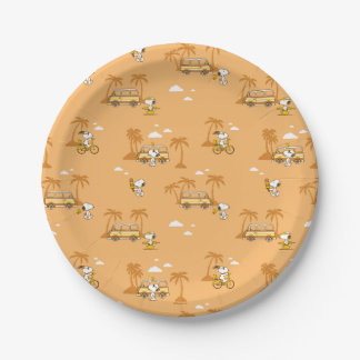 Road Trippin | Peanuts Snoopy Beach Pattern Paper Plates