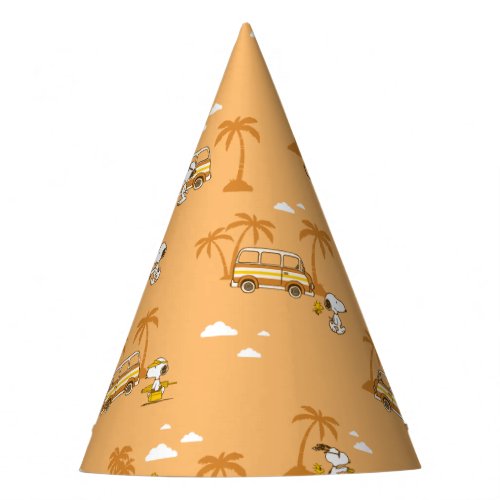 Road Trippin  Peanuts Snoopy Beach Pattern Party Hat