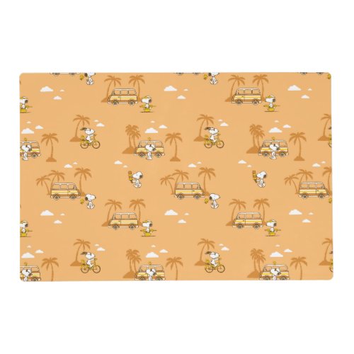 Road Trippin  Peanuts Snoopy Beach Pattern Placemat
