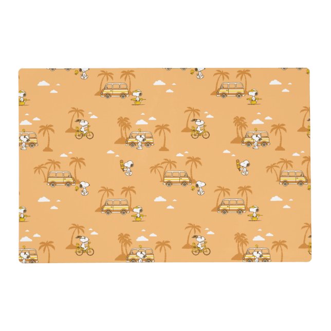 Road Trippin | Peanuts Snoopy Beach Pattern Placemat (Front)