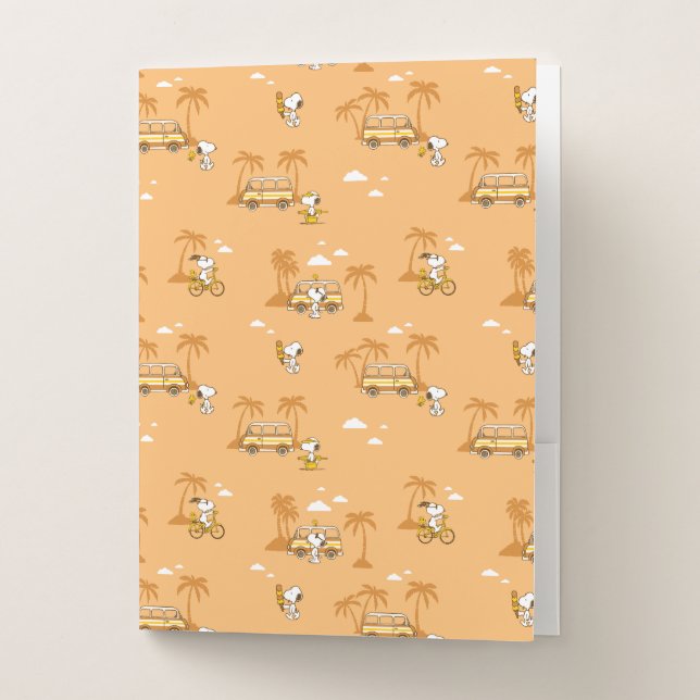 Road Trippin | Peanuts Snoopy Beach Pattern Pocket Folder (Front)