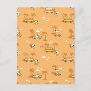 Road Trippin Peanuts Snoopy Beach Pattern Postcard