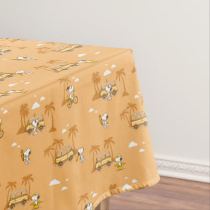 Road Trippin Peanuts Snoopy Beach Pattern Tablecloth