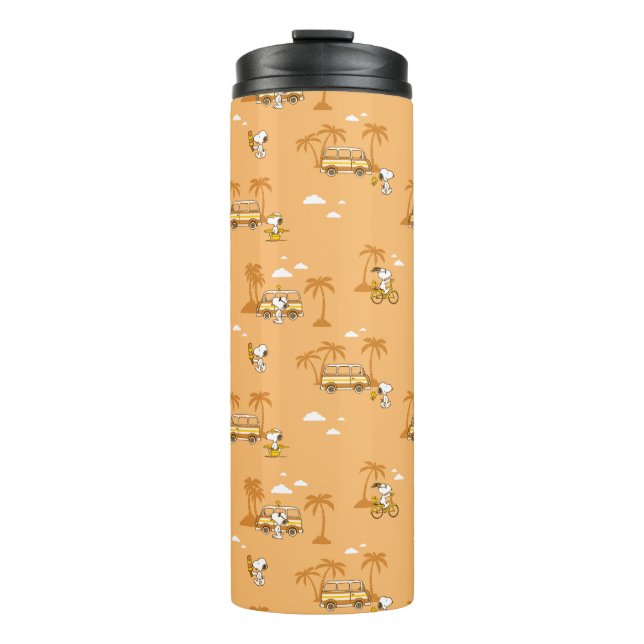 Road Trippin | Peanuts Snoopy Beach Pattern Thermal Tumbler (Front)